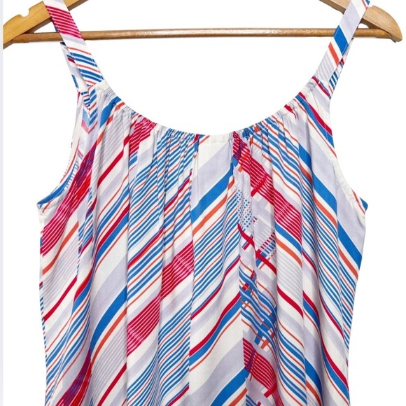 Cabi NWT Tassel Tank Top Red Blue White Striped Sleeveless Blouse Womens Small - Picture 5 of 8